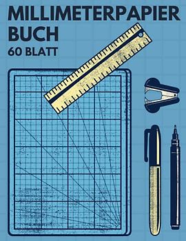 Millimeterpapier Buch: Millimeterpapier Zeichnungsblock weiß DIN A4 Block für technisches Zeichnen und technische Skizzen 60 Blatt ca. DIN A4