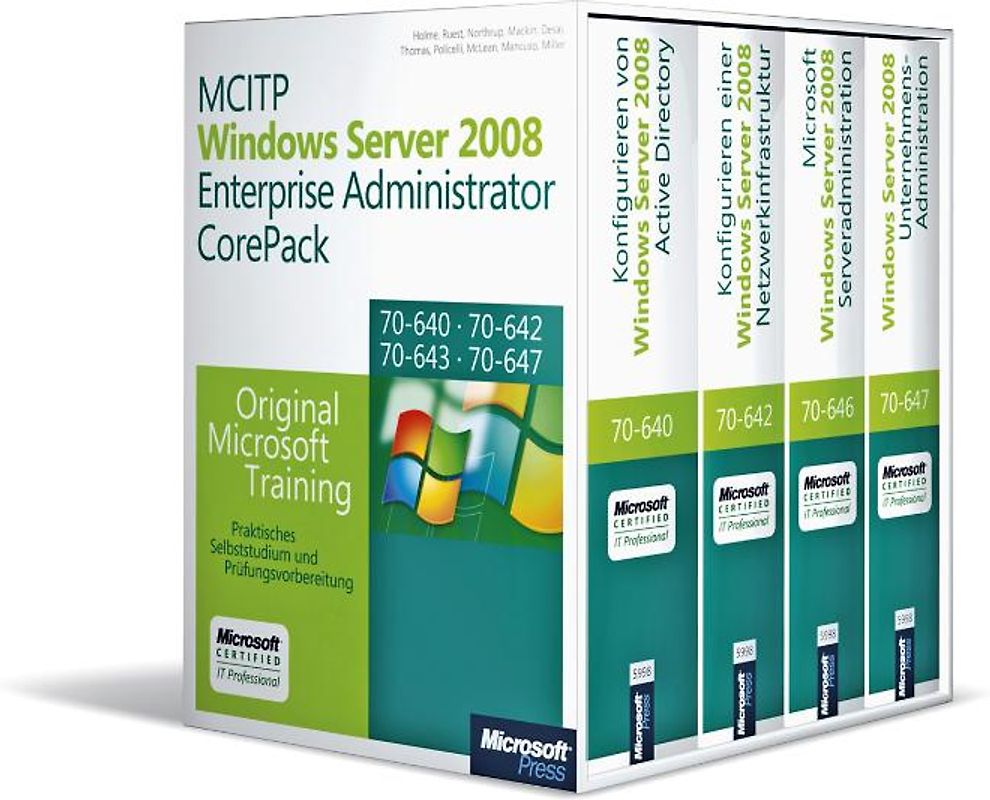 MCITP Windows Server 2008 Enterprise Administrator CorePack - Original Microsoft Training für Examen 70-640, 70-642, 70-643 und 70-647