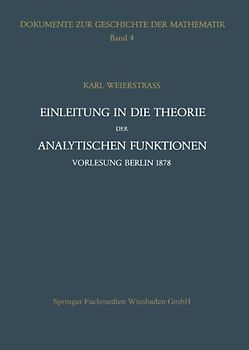 Einleitung in die Theorie der analytischen Funktionen
