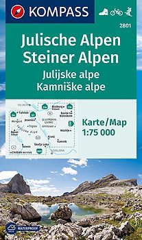 KOMPASS Wanderkarte Julische Alpen/Julijske alpe, Steiner Alpen/Kamniske alpe