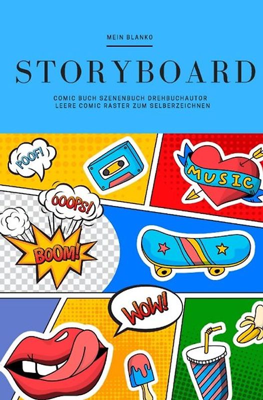 Mein Blanko Storyboard Comic Buch Szenenbuch Drehbuchautor Leere Comic Raster zum Selberzeichnen