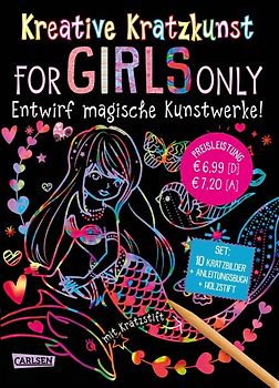 Kreative Kratzkunst: For Girls Only: Set mit 10 Kratzbildern, Anleitungsbuch und Holzstift