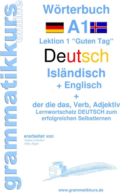 Wörterbuch Deutsch - Isländisch - Englisch Niveau A1
