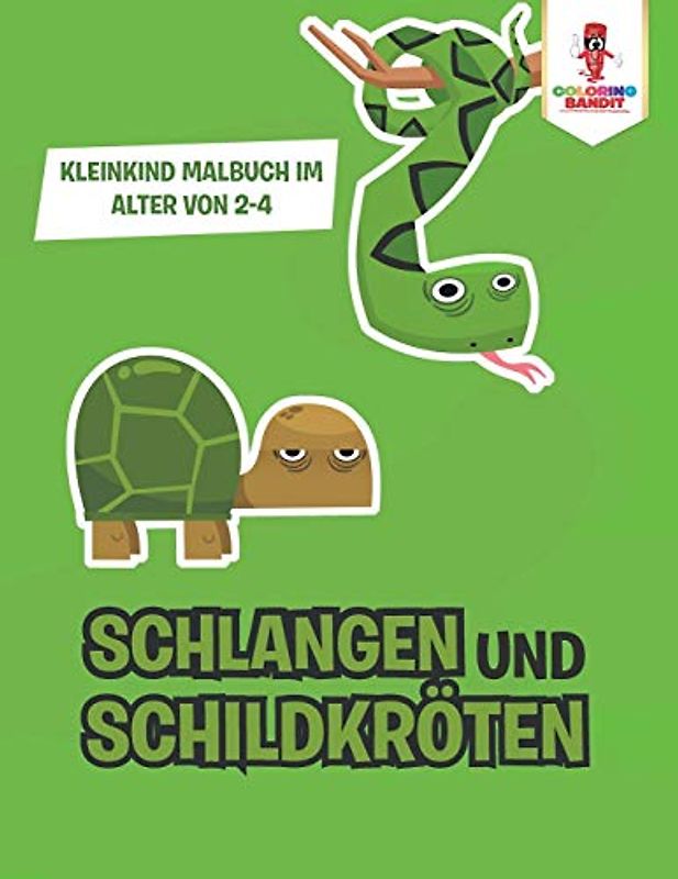 Schlangen und Schildkröten: Kleinkind Malbuch im Alter von 2-4