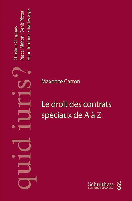 Le droit des contrats spéciaux de A à Z
