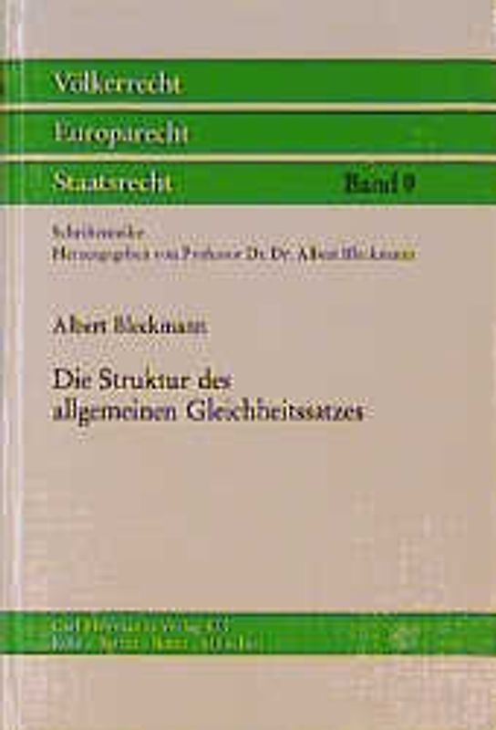 Die Struktur des allgemeinen Gleichheitssatzes