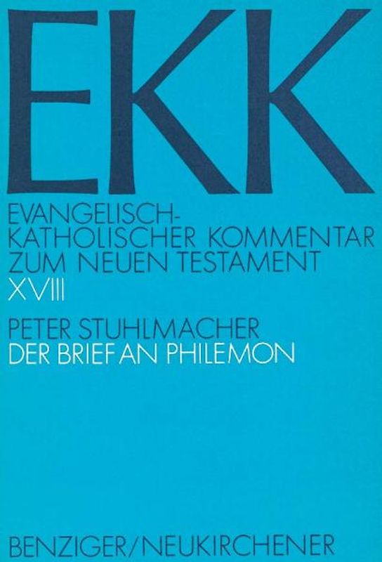 Der Brief an Philemon, EKK XVIII