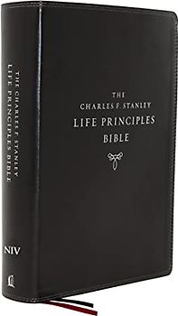 NIV, Charles F. Stanley Life Principles Bible, 2nd Edition, Leathersoft, Black, Thumb Indexed, Comfort Print: Holy Bible, New International Version