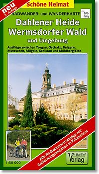 Radwander- und Wanderkarte Dahlener Heide, Wermsdorfer Wald und Umgebung