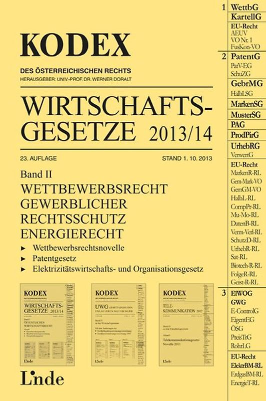KODEX Wirtschaftsgesetze Band II 2013/14