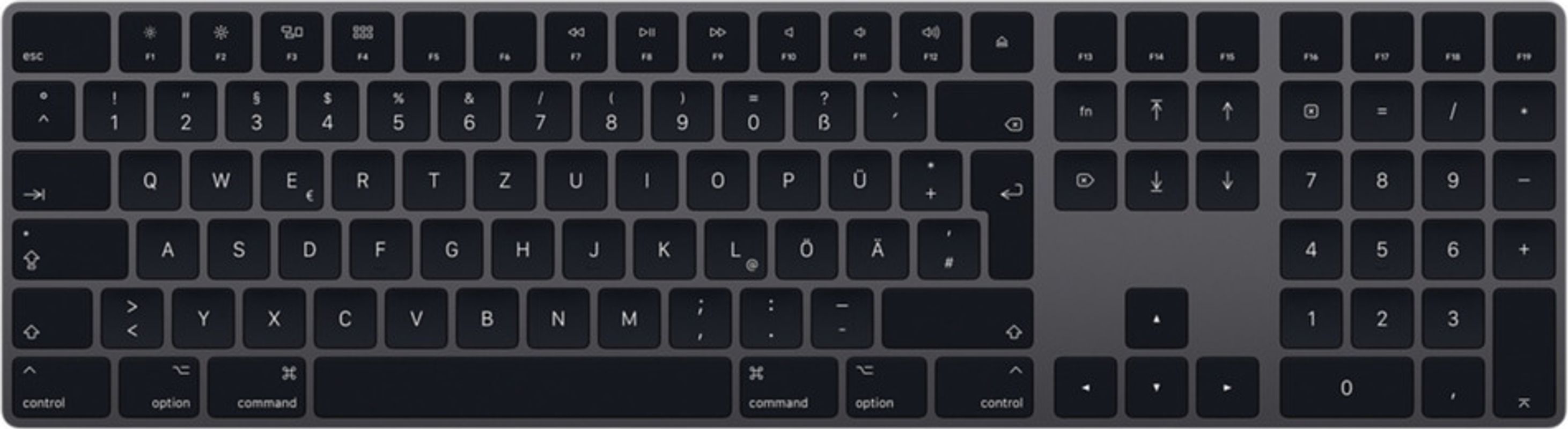 Apple magic Keyboard mit Ziffernblatt [deutsches Tastaturlayout, QWERTZ] space grau