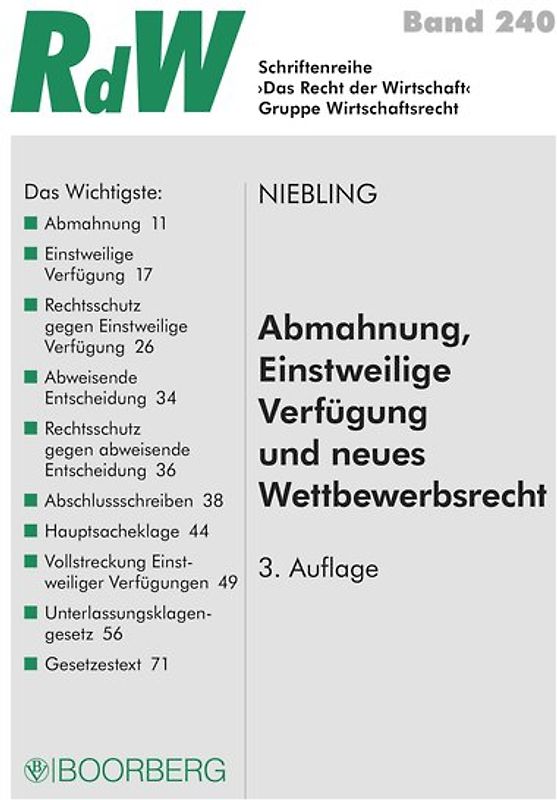 Abmahnung, Einstweilige Verfügung und neues Wettbewerbsrecht