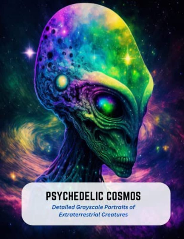 Psychedelic Cosmos: Detailed Grayscale Portraits of Extraterrestrial Creatures