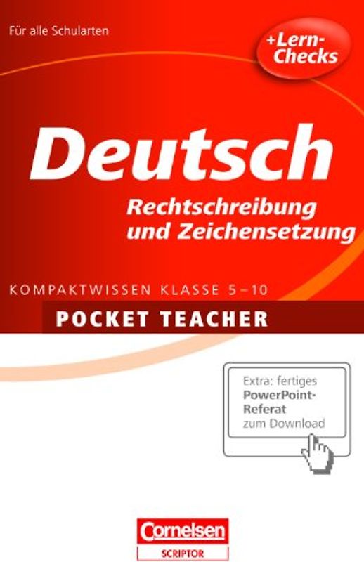 Pocket Teacher Deutsch - Rechtschreibung und Zeichensetzung 5.-10. Klasse
