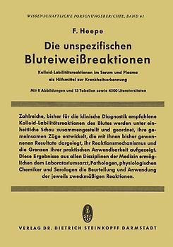 Die unspezifischen Bluteiweissreaktionen