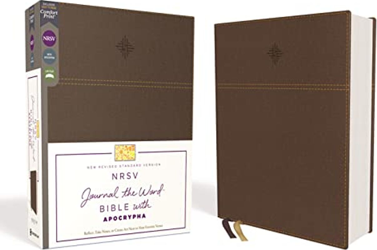 NRSV, Journal the Word Bible with Apocrypha, Leathersoft, Brown, Comfort Print: Reflect, Journal, or Create Art Next to Your Favorite Verses
