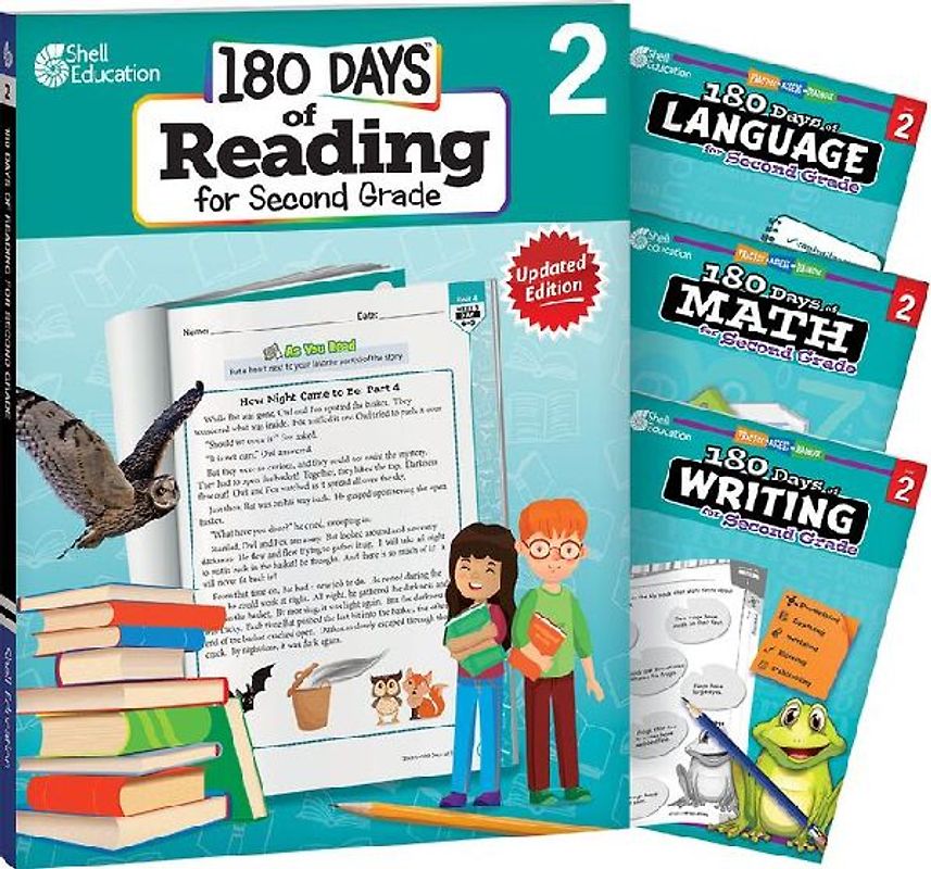 180 Days(tm) Reading, Math, Writing, & Language for Grade 2: 4-Book Set