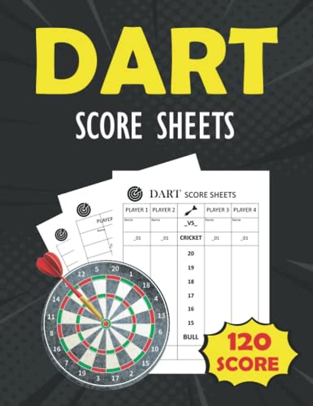 Dart Score Pad: Darts Scorekeeper, Dart Games Book, Dart Games Score Keeper, Dart Games for Adults & Kids, Dart Board Score Pad, Darts Match Score ... Scorer, Dart Player Gifts, Dart Essentials