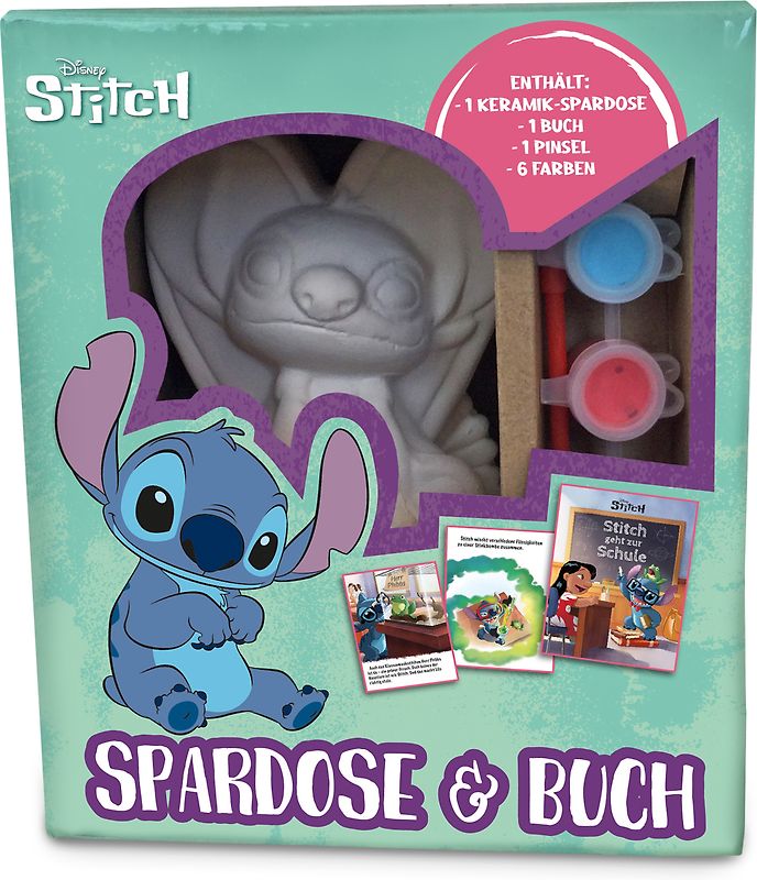Disney Stitch: Spardose & Buch