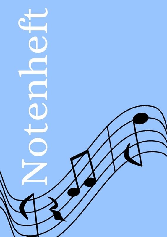 Notenheft: DIN A4 Notenlinienheft | 44 Seiten mit 12 Notenzeilen / Systeme pro Blatt | Papier 90g/m² | Musikheft mit Notenlinien