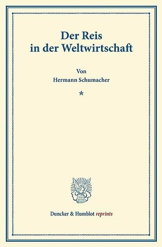 Der Reis in der Weltwirtschaft.