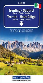 Kümmerly+Frey Regional-Strassenkarte 3 Trentino, Südtirol 1:200.000