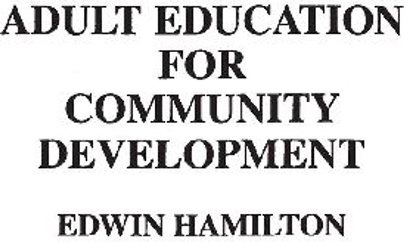 Adult Education for Community Development