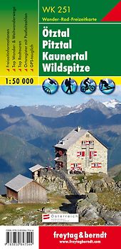 WK 251 Ötztal - Pitztal - Kaunertal - Wildspitze, Wanderkarte 1:50.000
