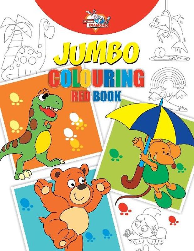 Jumbo Colouring Red  Book  for 4 to 8 years old  Kids | Best Gift to Children for Drawing, Coloring and Painting