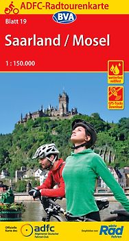 ADFC-Radtourenkarte 19 Saarland /Mosel 1:150.000, reiß- und wetterfest, E-Bike geeignet, GPS-Tracks Download