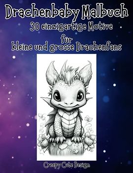 Drachenbaby Malbuch 30 einzigartige Motive für kleine und grosse Drachenfans Creepy Cute Design: Malbuch für Kinder und Erwachsene im großem Format ca DINA4