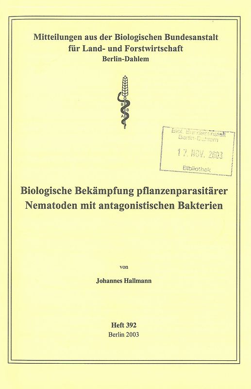 Biologische Bekämpfung pflanzenparasitärer Nematoden mit antagonistischen Bakterien