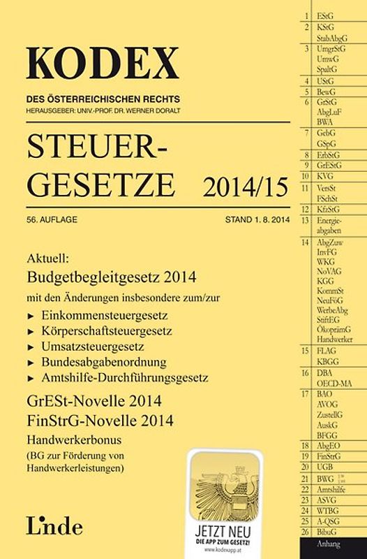 KODEX Steuergesetze 2014/15