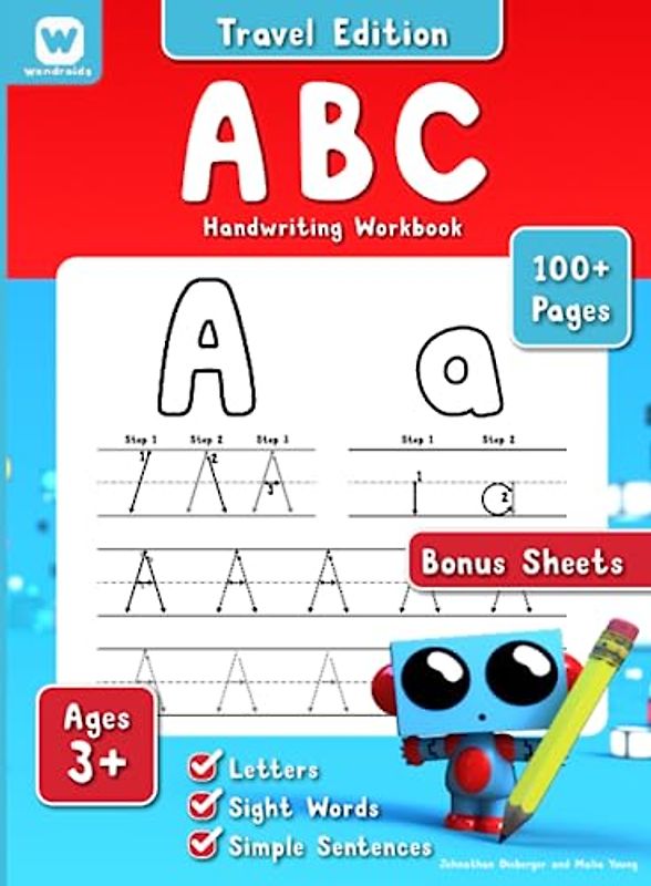 ABC Handwriting Workbook: Travel Edition Alphabet Tracing Practice for Kids (Tiny Robot Workbooks)