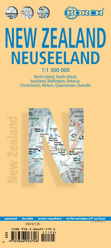 New Zealand, Neuseeland, Borch Map