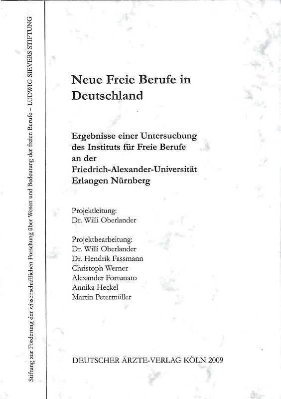 Neue Freie Berufe in Deutschland