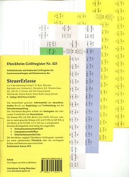 SteuerErlasse Griffregister Nr. 425 (2014): 204 selbstklebende und farbig bedruckte Griffregister für die SteuerErlasse