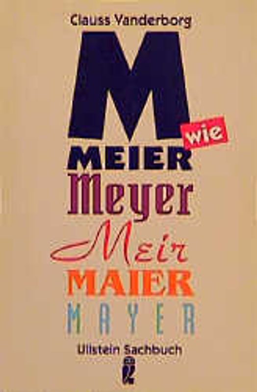 M wie Meier. Das Buch zum Namen