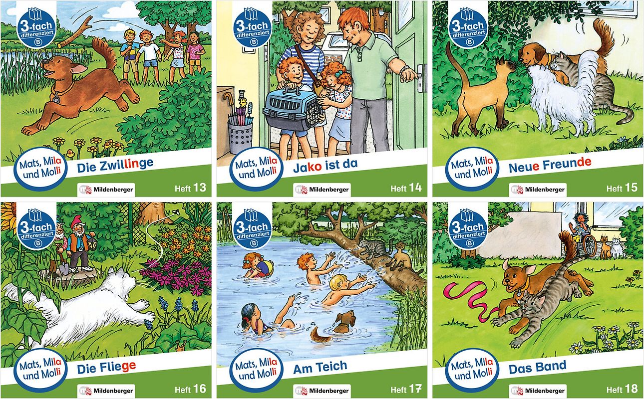 Paket – Mats, Mila und Molli – Heft 13–18, Schwierigkeitsstufe B