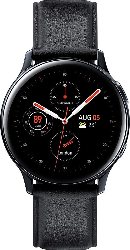 Samsung Galaxy Watch Active2 40 mm - Boîtier en acier inoxydable noir et bracelet noir [Wi-Fi]