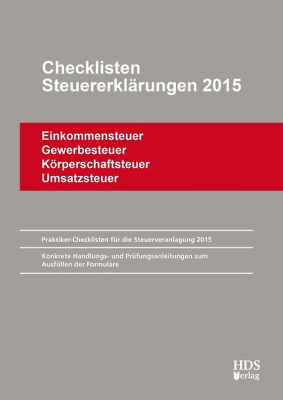 Checklisten Steuererklärungen 2015