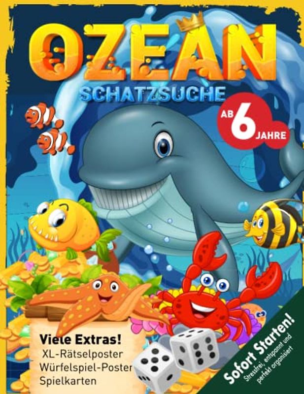 Meerestier Ozean Schatzsuche Kindergeburtstag ab 6 Jahren: Helft der Meerestierbande, findet den Unterwasserwelt-Schatz mit dem magischen Armband - startklare Schnitzeljagd! (Bravo Schatzsuche)