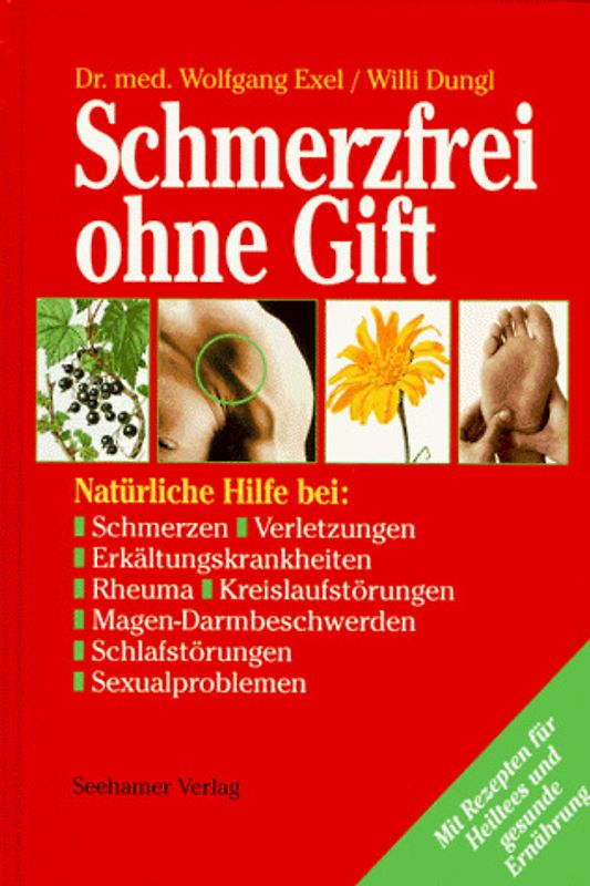 Schmerzfrei ohne Gift - mit Rezepten für Heiltees und gesunde Ernährung. Natürliche Hilfe bei Schmerzen, Verletzungen, Erkältungskrankheiten, Rheuma, Kreislaufstörungen, Magen-Darmbeschwerden, Schlafstörungen, Sexualproblemen