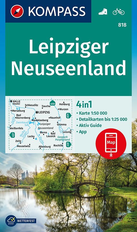 KOMPASS Wanderkarte 818 Leipziger Neuseenland 1:50.000