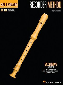 Hal Leonard Recorder Method by Sarah Jeffery - Book with 200+ Audio Demo & Backing Tracks & 40+ Video Lessons Included