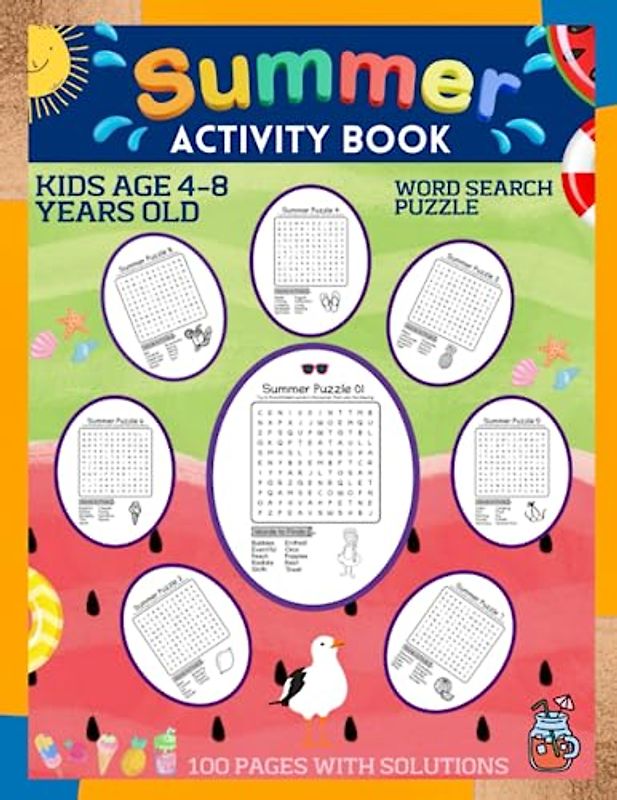 Summer Activity Book for Kids: Word Search Activity Book for Kids ages 4-8