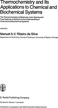 Thermochemistry and Its Applications to Chemical and Biochemical Systems