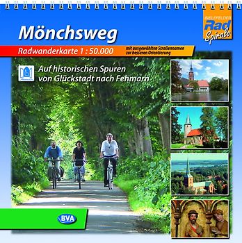 Quadrat-Spiralo BVA Mönchsweg Auf historischen Spuren von Glückstadt nach Fehmarn Radwanderkarte 1:50.000