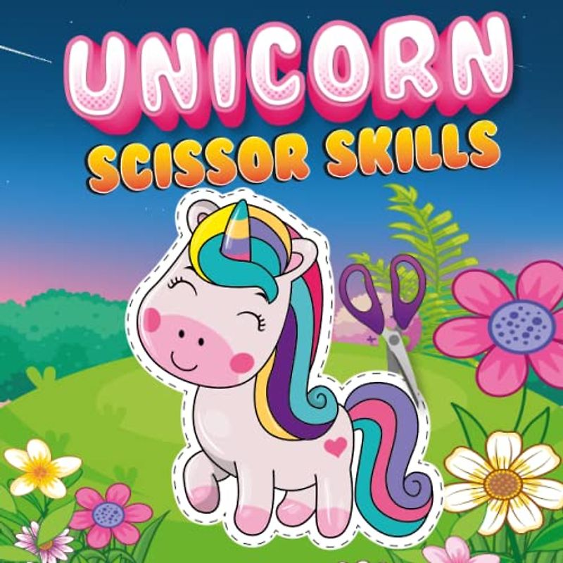 Unicorn Scissor Skills colouring: cutting books for kids ages 3-5 | cutting workbooks for preschool | scissor skills , cutting exercises for kids |