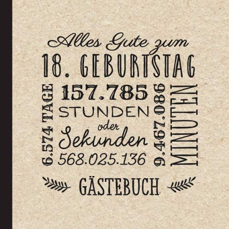 Alles Gute zum 18. Geburtstag: Vintage Gästebuch zum 18.Geburtstag für Mann oder Frau - 18 Jahre Geburtstagsgeschenk & Deko - Buch für Glückwünsche und Fotos der Gäste